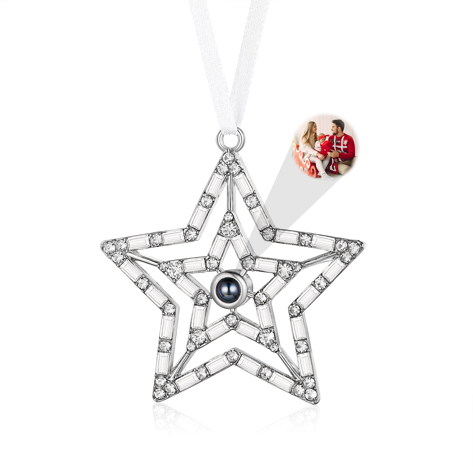Personalised Double-Layer Star Photo Projection Ornament – A Memorable Christmas Gift for Family | Jessemade