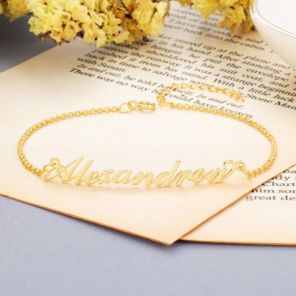 Personalised Bracelet Custom 1 Name Bracelet Gift For Women