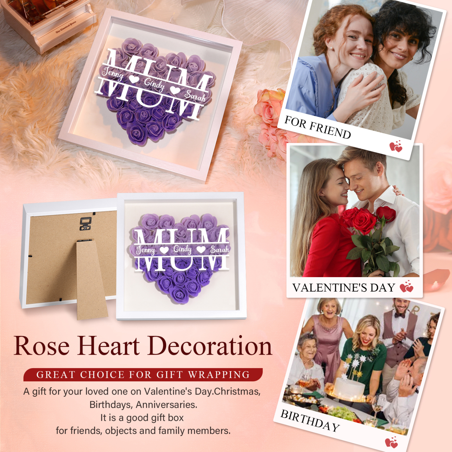 Personalised Custom Name and Text, Exquisite Love Decorations in Five Colors, Home Decoration Gifts for Mum