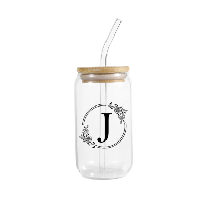 2024 Graduation Gift - Personalised Custom Letter Glass with Glass Straw