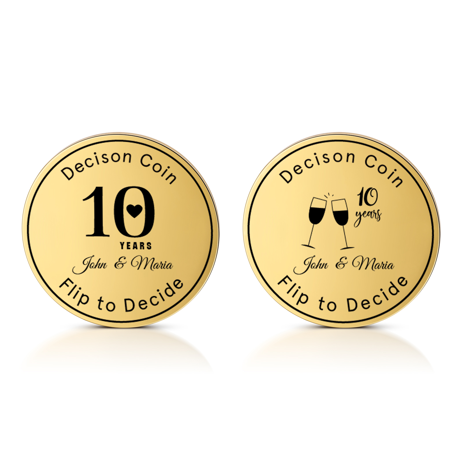 2 PCS Personalized Name Stainless Steel Commemorative Coin Custom Anniversary Special Gift