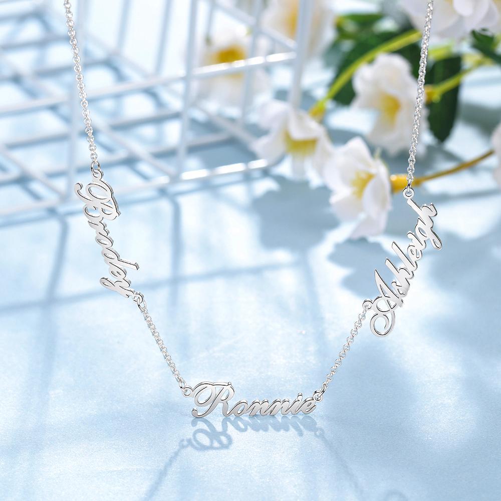 Personalised Necklace Custom 3 Names Necklace Gift For Women