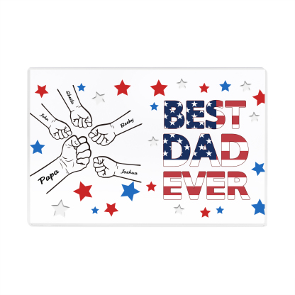 5 Names - Personalised Fist Family Acrylic Keepsake Customized Name Acrylic Home Decor Gift for Dad