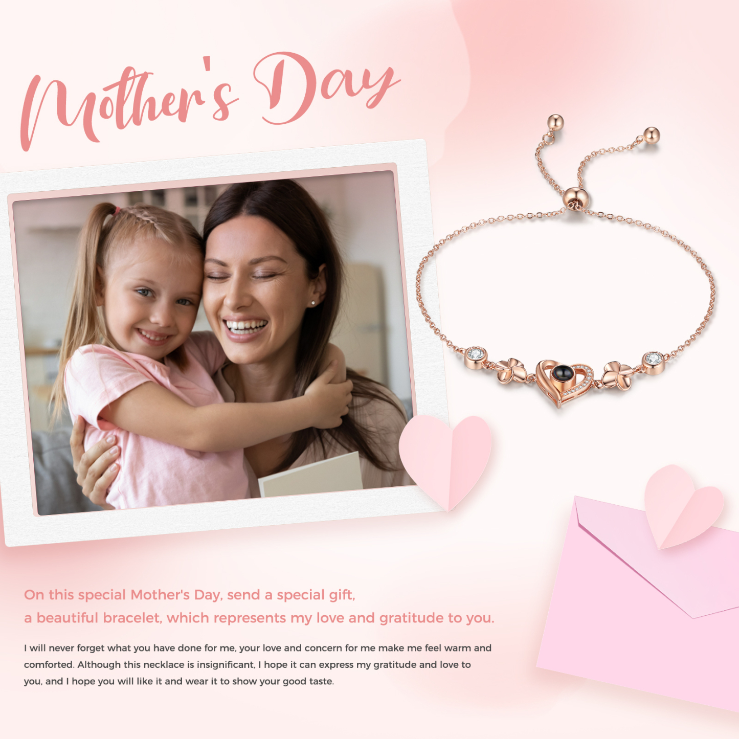 Heart Bracelet Projection of Stones 1 Personalised Photo