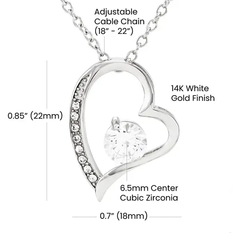 Heart Necklace with "To My Beautiful Wife" Message - Available in Standard and Luxury Box Options, Valentine’s Day Gifts for Wife | Jessemade