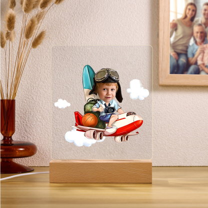 Personalised Photo Acrylic Exquisite Pattern Night Light, A Gift For Children