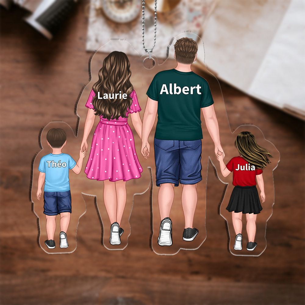 Personalized 2-10 Name Acrylic Family Keychain/Decorated Exquisite Gift For Family