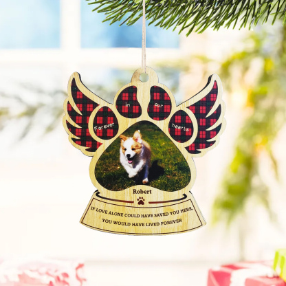 Personalized Pet Gift Custom Wooden Paw Ornament Christmas Gift For Family