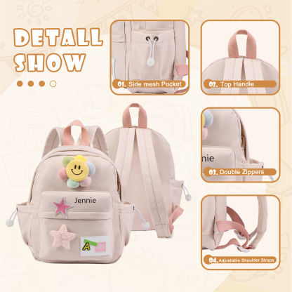 Personalised Nylon Polyester Children's Custom Name Backpack Back to School Gift