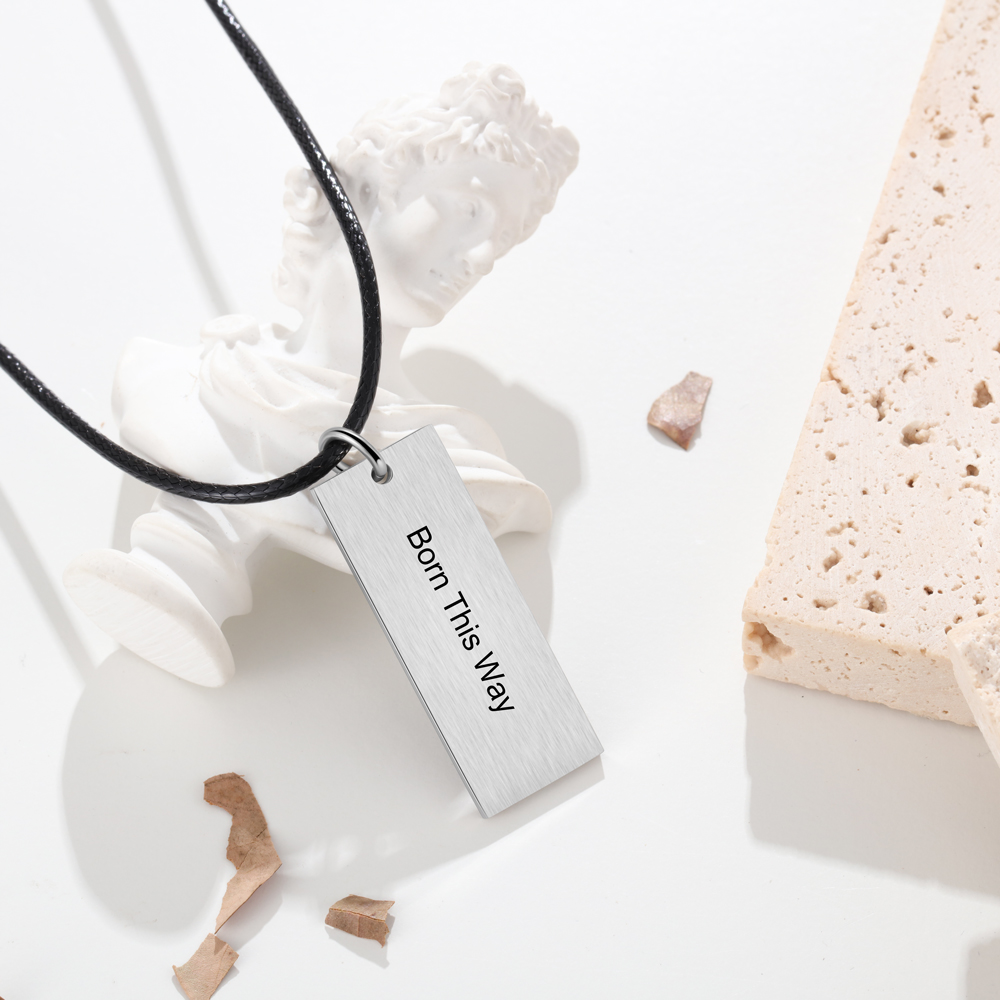 Personalised Rainbow Bar Necklace LGBT Pride Gifts