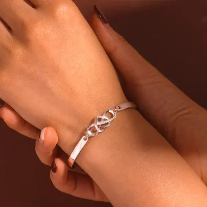 To My Best Friend - Not Sisters By Blood But Sisters By Heart Infinite Love Bangle Bracelet Friendship Heart Bracelet