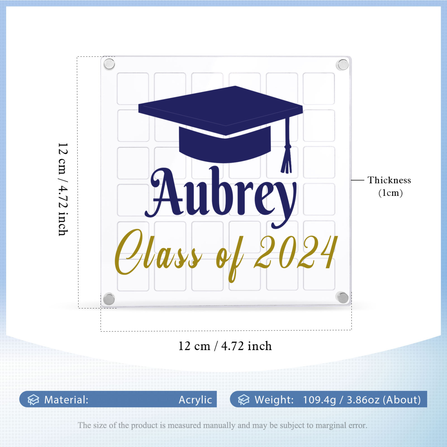 Personalised Acrylic Graduation Gift, Customized Name and Text Acrylic Ornament Gift For Her/Him