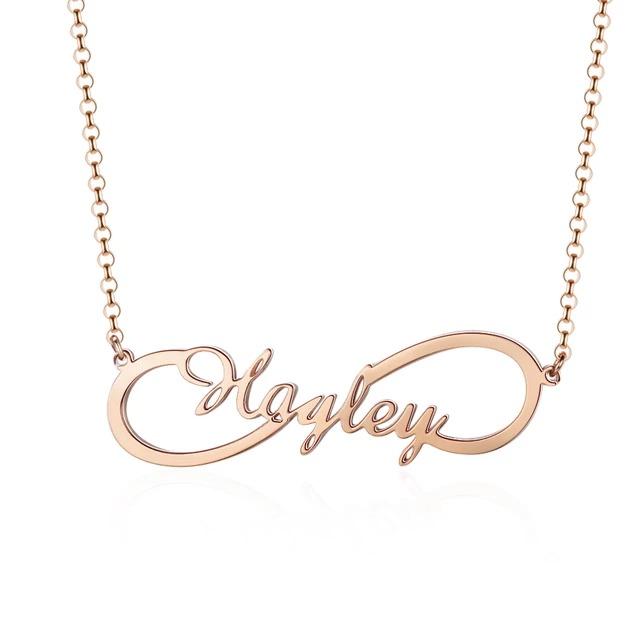 Personalised Infinity Necklace Custom 1 Name Necklace Gift For Women
