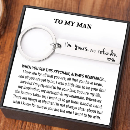 Funny Couple Keychain Personalised Initial Key Rings I'm yours. no ref