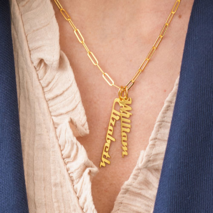 Personalised Chain Link Necklace Custom 1 Name Necklace Gift For Women