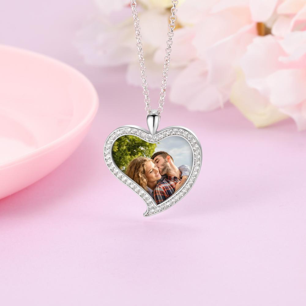 Personalised Heart Necklace Custom Photo Necklace Gifts For Her