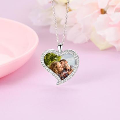 Personalised Heart Necklace Custom Photo Necklace Gifts For Her