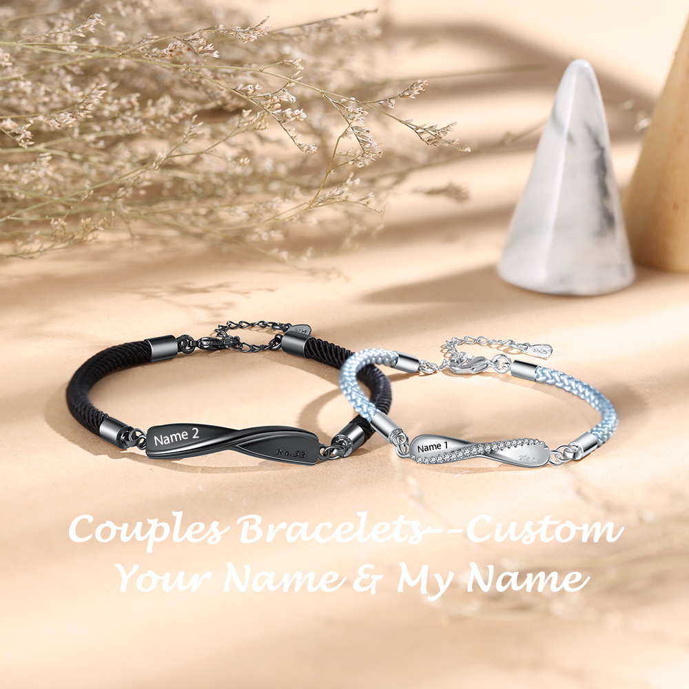 Customized Couple Bracelets Engrave Names Matching Bracelet Love Gifts