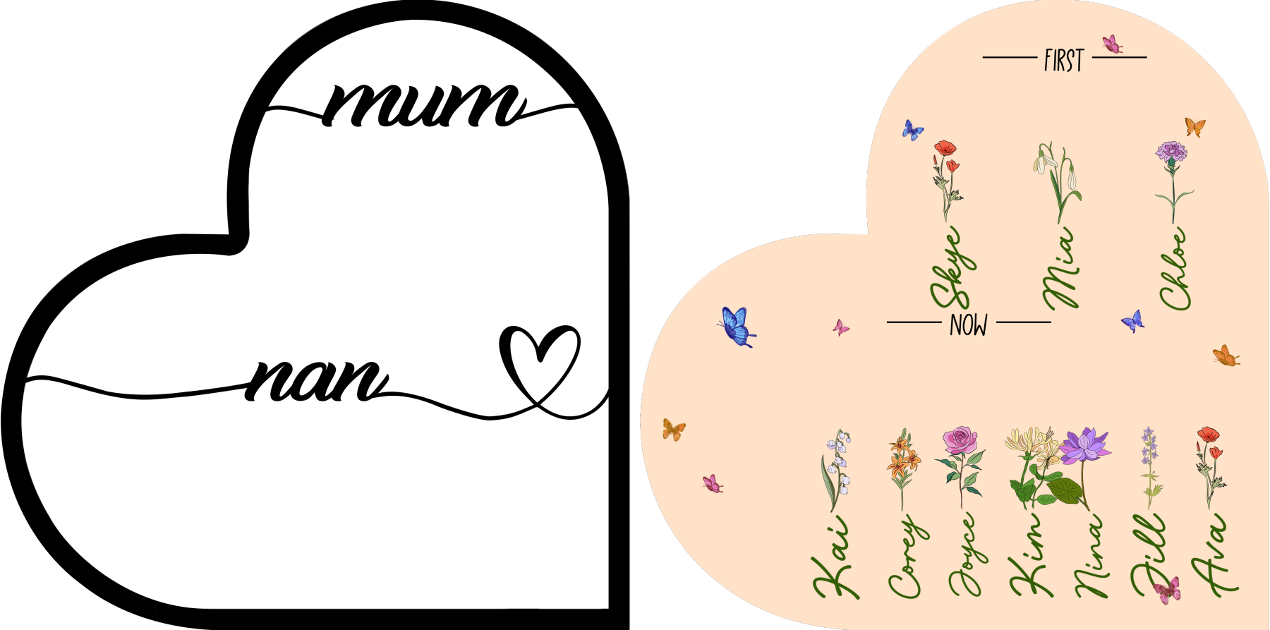 [Copy]Personalised Wooden Ornament – Custom 1-10 Names, 1 Character & 1 Title – “this MUM/Nanna belongs to” – Unique Mother's Day Gifts for Her | Jessemade