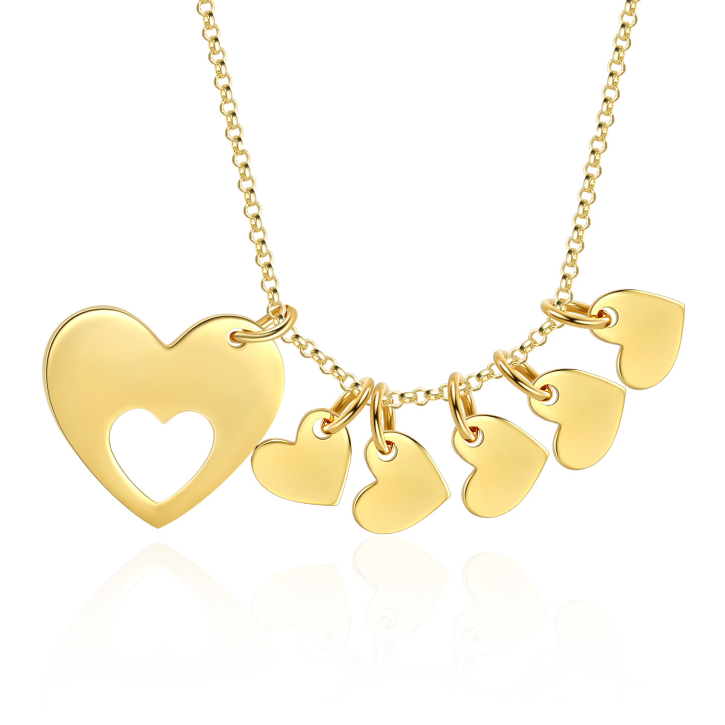 5 Names - Personalised Love Pendant Necklace with Gift Box Customized Name Gift for Her