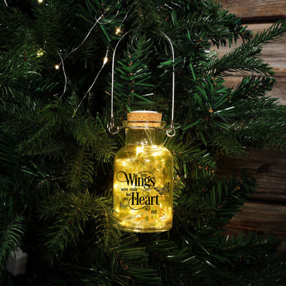 Memorial Jar Night Light Your Wings Were Ready But my Heart Not LED Lamp