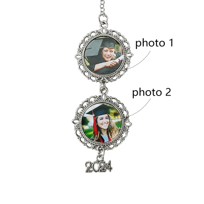 2024 Graduation Gifts - Personalised 2 Photo Pendant Graduation Gift for Him/Her