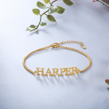 Personalised Bracelet Custom 1 Name Bracelet Gift For Women