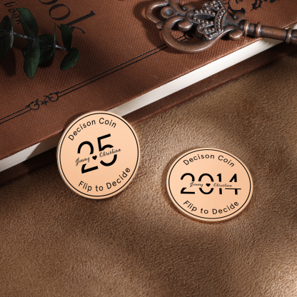 2 PCS Personalized Name Stainless Steel Anniversary Coin Custom Text And Year Special Gift