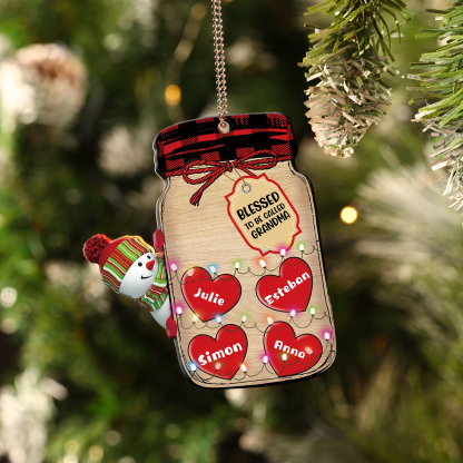 4 Names Personalised Family Acrylic Christmas Xmas Tree Decoration Ornament Custom 4 Name And Text Hanging Ornament Gifts For Family