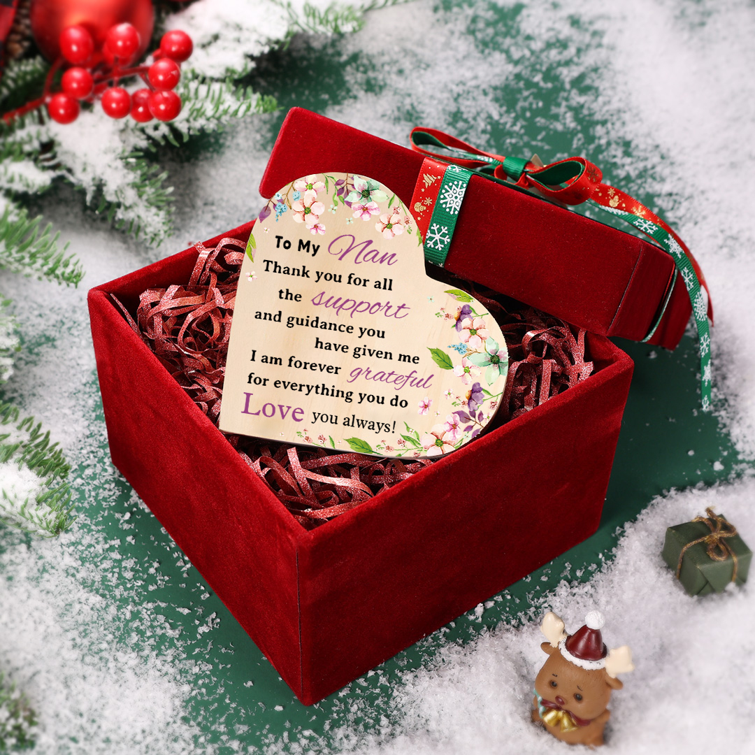 To My Nan Flower Candlesticks-Grateful For Everything You Do-Heart Wooden Candle Holder from Granddaughter