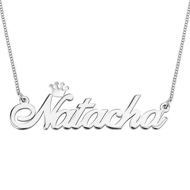 Personalised Crown Necklace Custom 1 Name Necklace Gift For Women