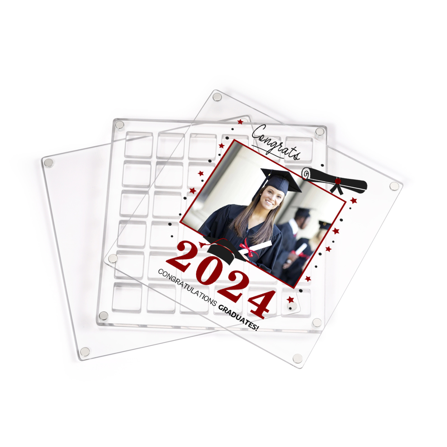 Personalised Acrylic Graduation Gift, Customized Photo、Date and Text Acrylic Ornament Gift For Her/Him