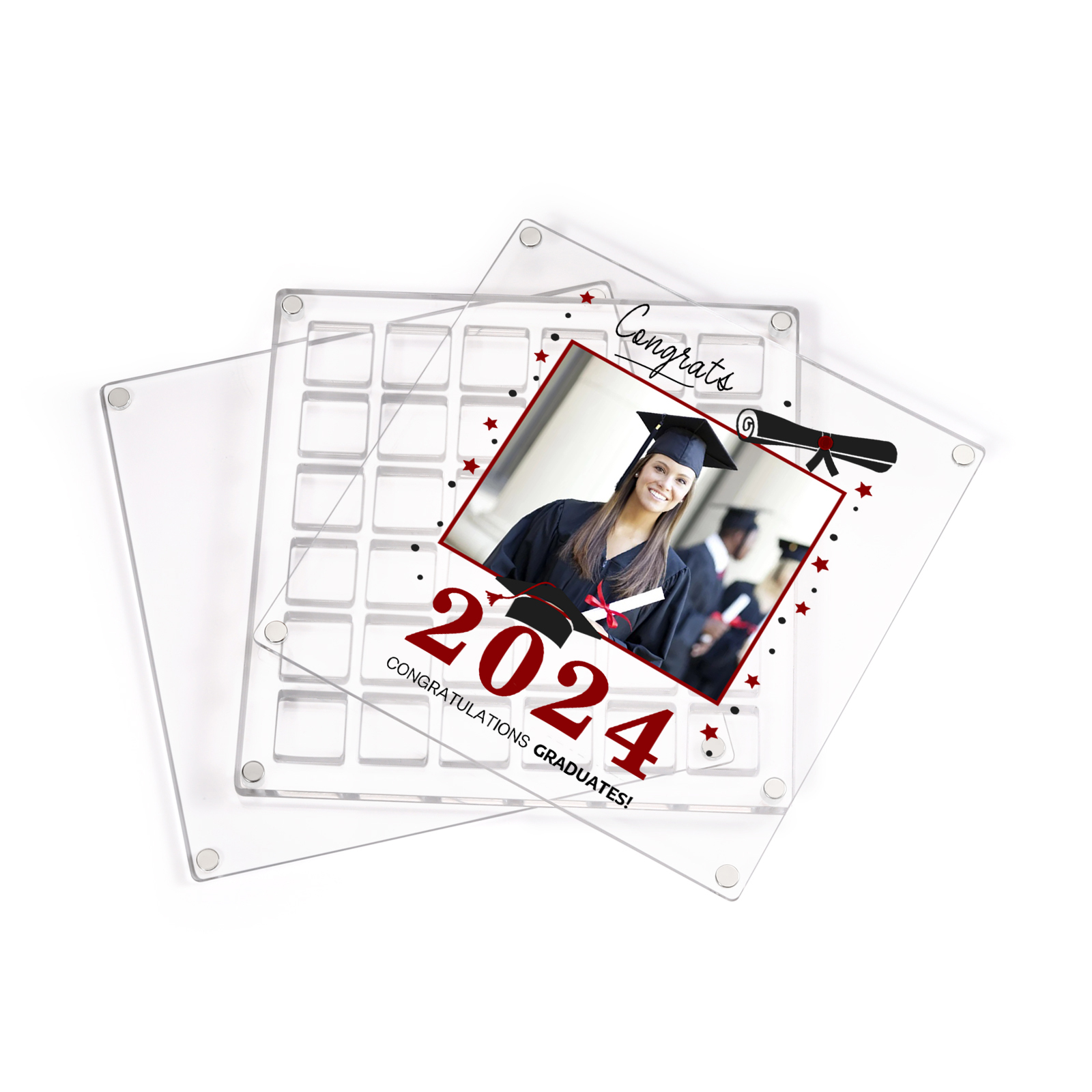 Personalised Acrylic Graduation Gift, Customized Photo、Date and Text Acrylic Ornament Gift For Her/Him