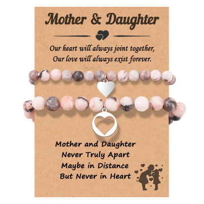 2 PCS Natural Stone Bracelets With Card For My Daughter As A Back To School Gift