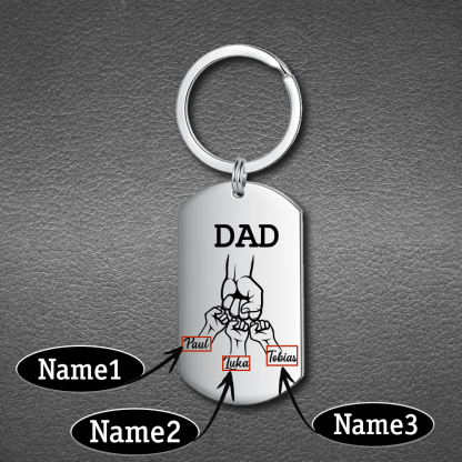 Personalised 4 Names Gift Set Custom Wallet & Bracelet & Keychain Gift Box Set Father’s Day Gifts