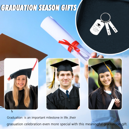 2 Names - Personalised Name Exquisite Graduation Keyring Gift For Her/Him