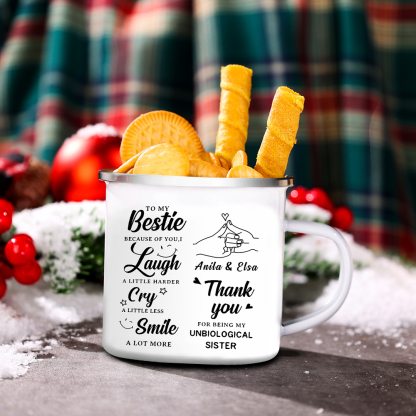 Personalised 2 Names And Photo Mug-Custom Set With Gift Box To My Bestie Birthday Gift Ceramic Coffee Mug for Friend