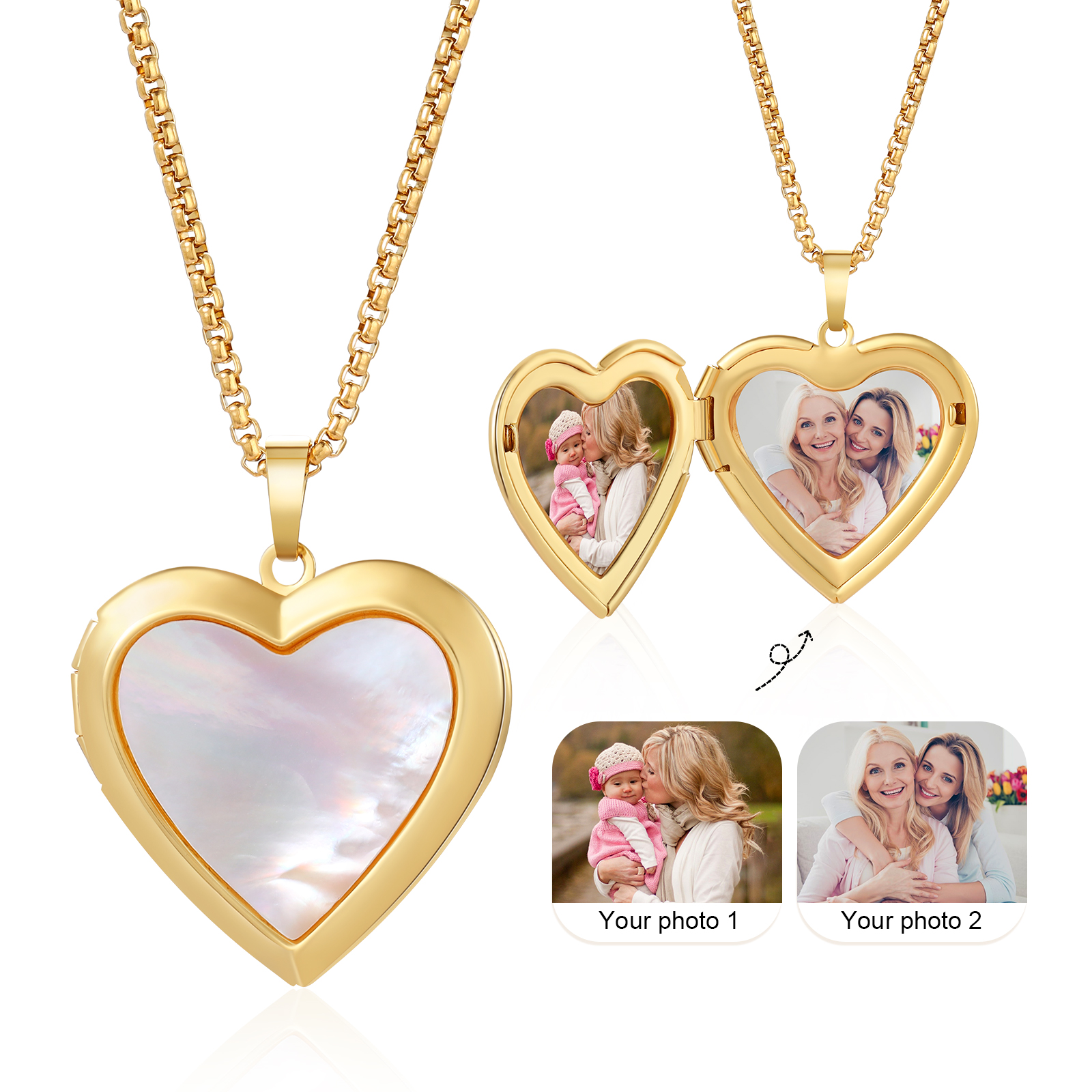 Personalised Photo Gold Locket Necklace