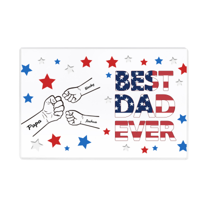 3 Names - Personalised Fist Family Acrylic Keepsake Customized Name Acrylic Home Decor Gift for Dad