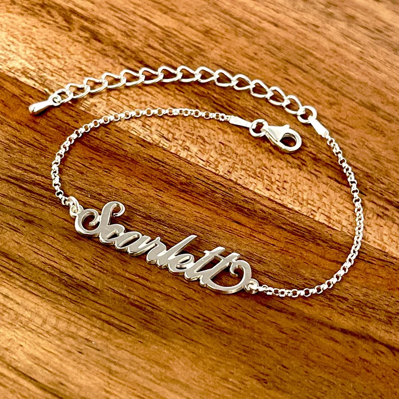 Adjustable Personalised Name Ankle Bracelet Custom 1 Name Anklet Gifts for Her