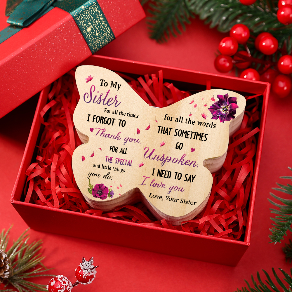 Wooden Candle Holder Butterfly Shaped Home Decor - Christmas Gift to My Sister | Jessemade