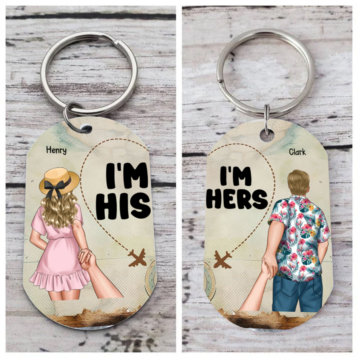 Personalised Couple Keyring – “I’m His & I’m Her” Design, Customised 2