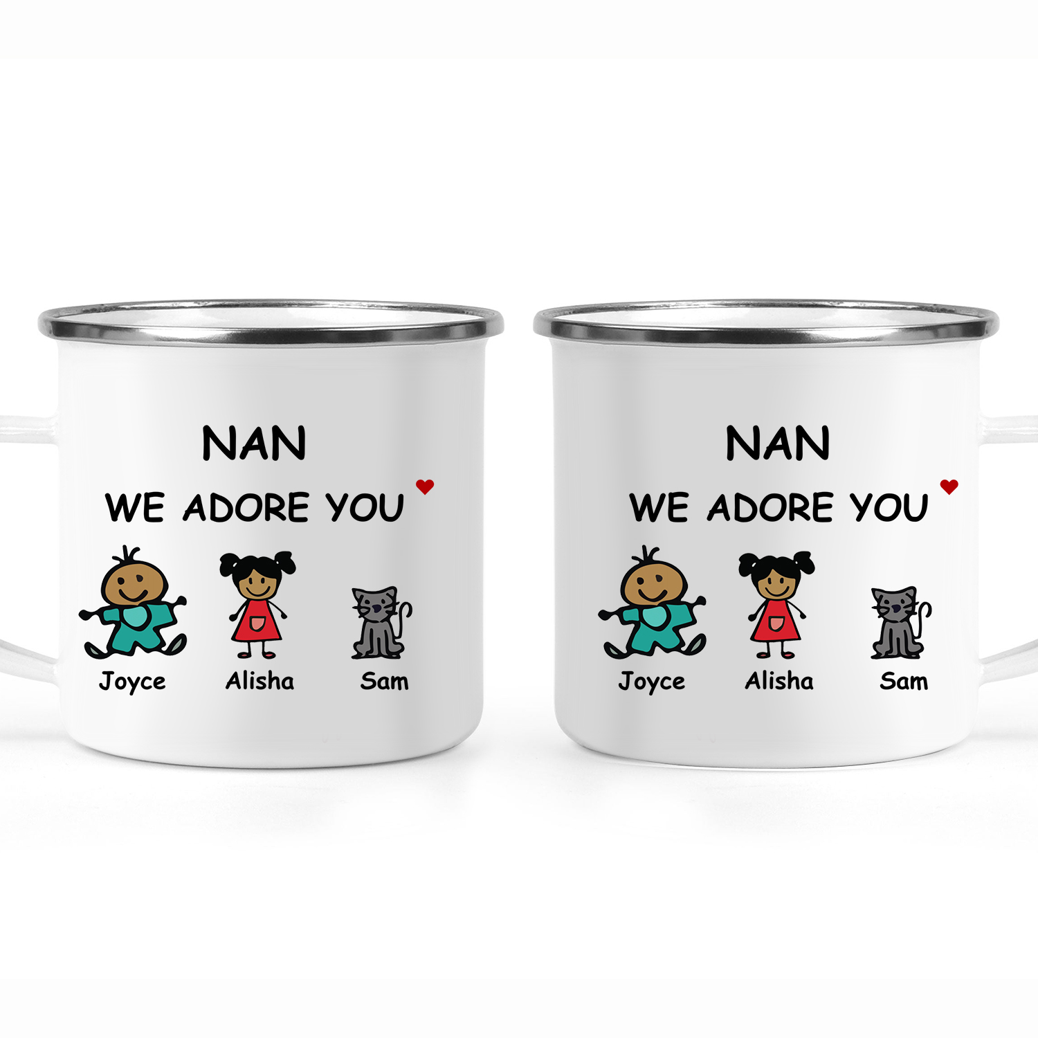 [Copy]Personalised Enamel Mug – with Custom 2 Names and Characters – "Every Love Story is Beautiful but Ours is My Favourite" – Valentine’s Day Gift for Couple | Jessemade