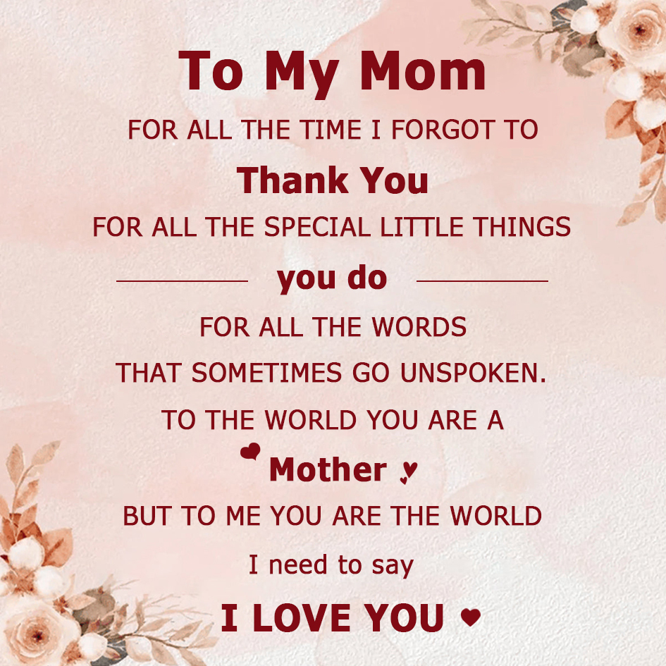 Mum Warm Gift Card, Special Card for Mum-Thank You For The Everyting You Do | Jessemade