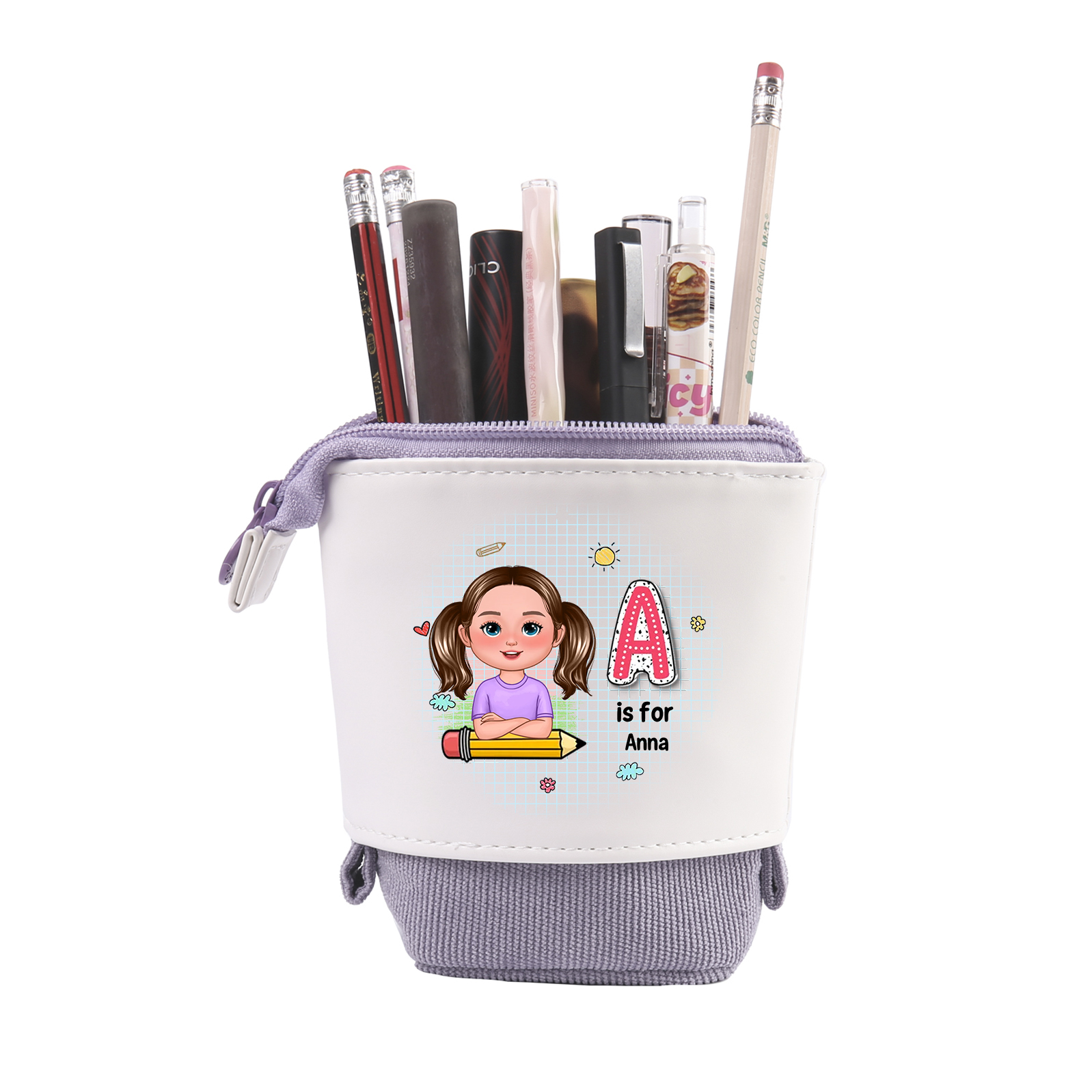 Personalised Cartoon Character Pencil Case – Custom Name Pop-Up Stationery Holder for Children-Back To School Gift For Boys/Girls | Jessemade