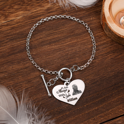 Personalised Memorial Bracelet Custom Photo & Name Bracelet Gifts | Jessemade-I Am Always With You