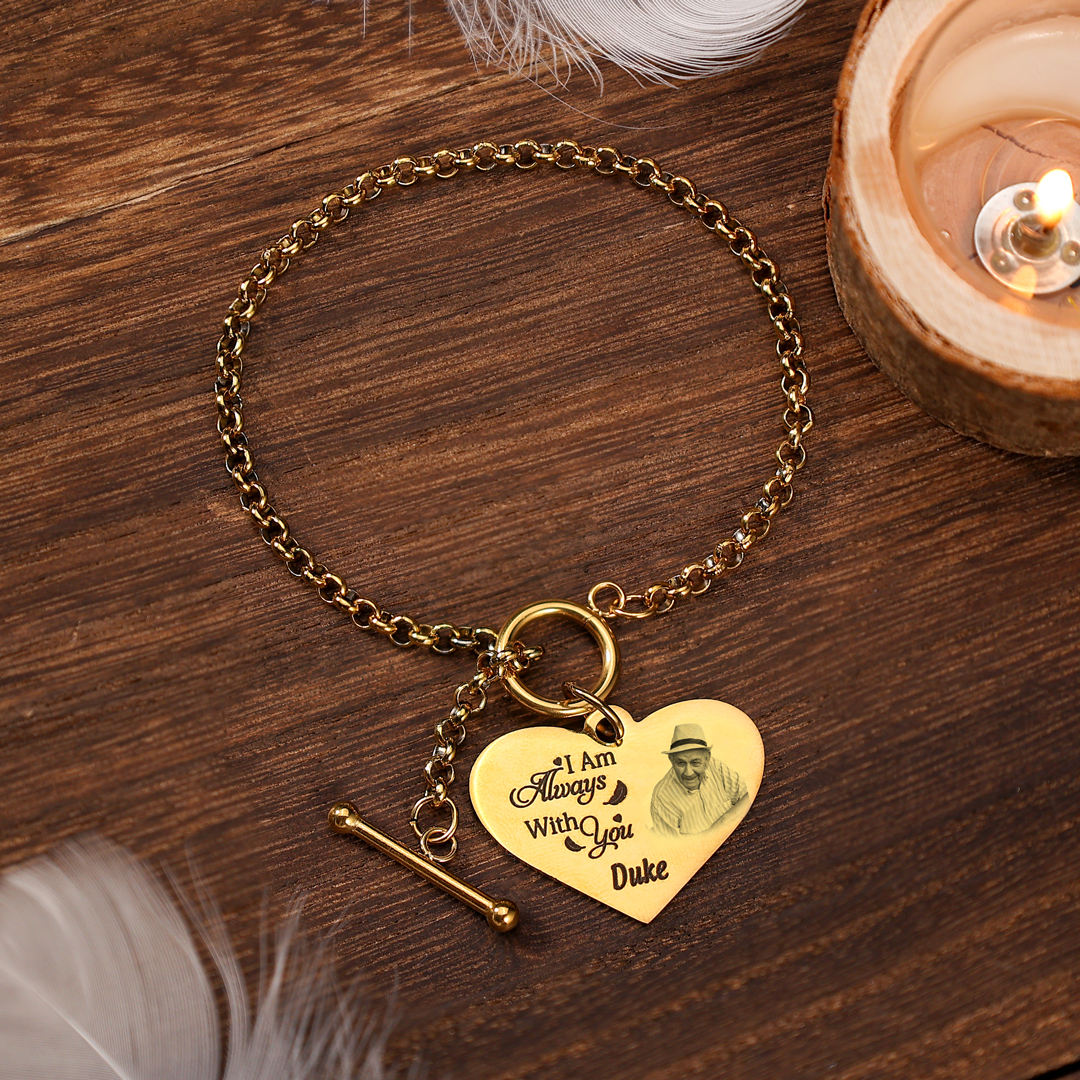 Personalised Memorial Bracelet Custom Photo & Name Bracelet Gifts | Jessemade-I Am Always With You