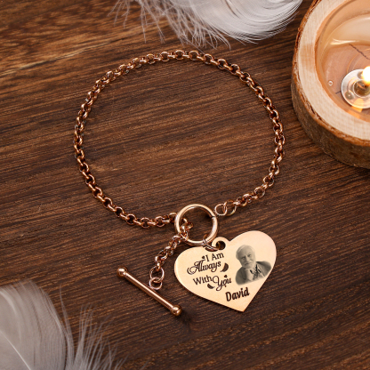 Personalised Memorial Bracelet Custom Photo & Name Bracelet Gifts | Jessemade-I Am Always With You