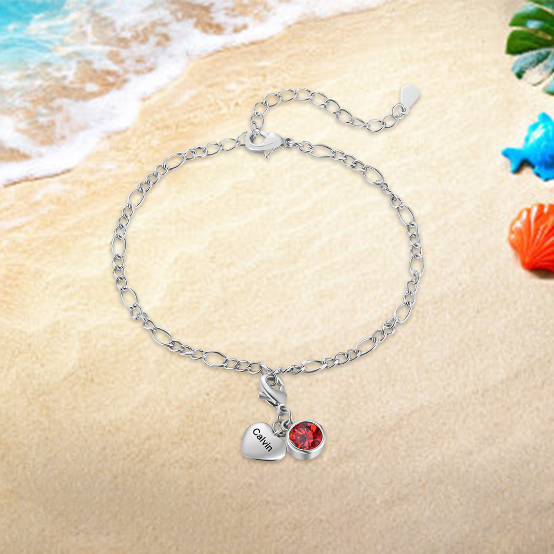 1 Name & 1 Birthstone - Personalised Birthstone Beautiful Bracelet Gift for Her | Jessemade