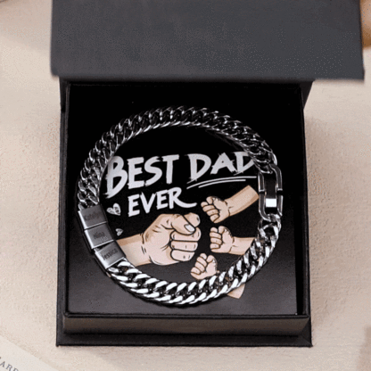 Custom Engraved 3 Names Cuban Link Mens Bracelet - Personalised Father's Day Gift for Dad/Grandad | Jessemade